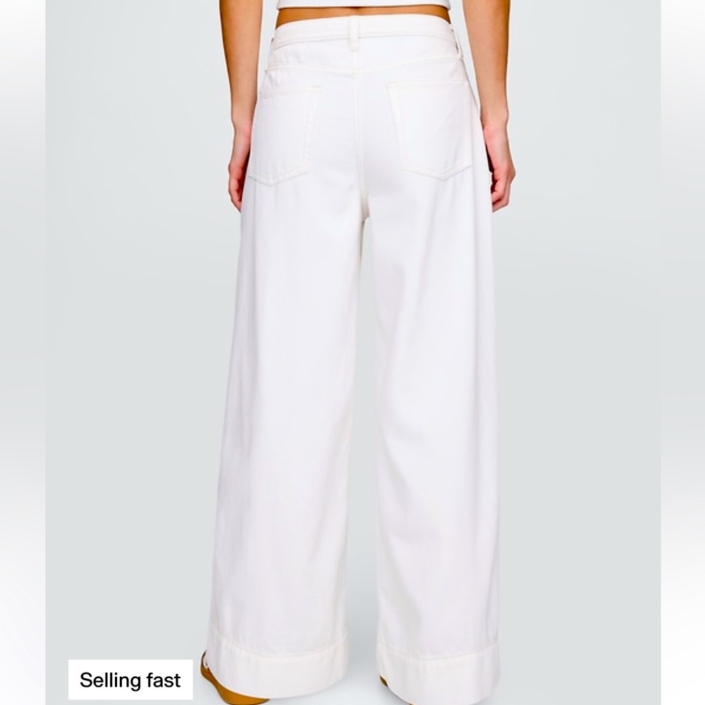 H&M Women's White Wide-Leg Jeans